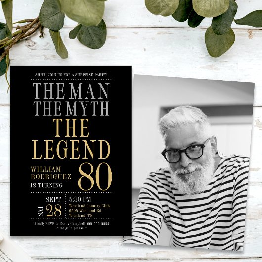 伝説の男の80歳の誕生日サプライズ 招待状