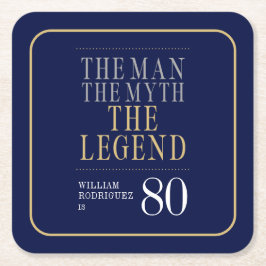 伝説の男の80歳の誕生日 スクエアペーパーコースター