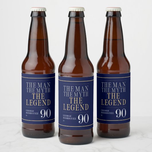 伝説の男の90歳の誕生日 ビールラベル (ボトル)