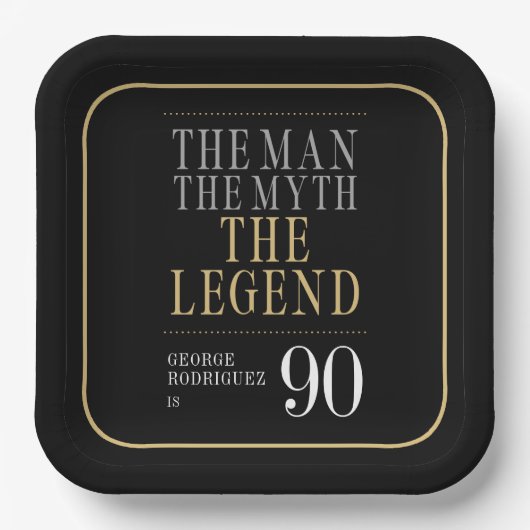 伝説の男の90歳の誕生日 ペーパープレート (正面)