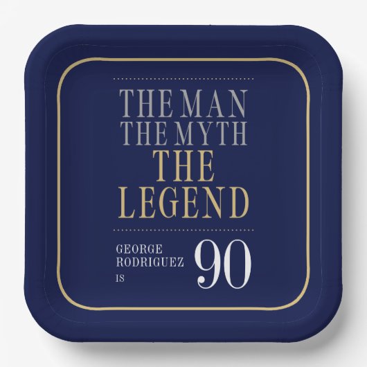 伝説の男の90歳の誕生日 ペーパープレート (正面)