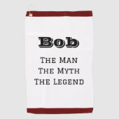 伝説の男パーソナライズされた ゴルフタオル (正面)