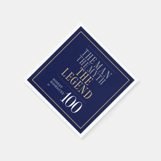 伝説の男100誕生日 スタンダードカクテルナプキン (角)
