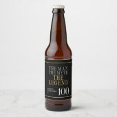 伝説の男100誕生日 ビールラベル (正面)