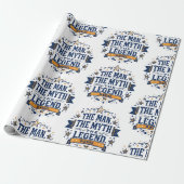 伝説の男 | カスタム父の日 ラッピングペーパー (アンロールド)