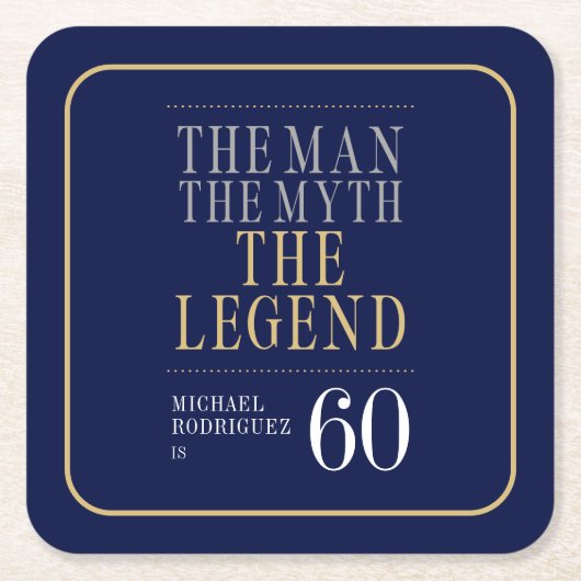 伝説の男 誕生60周年 スクエアペーパーコースター (正面)