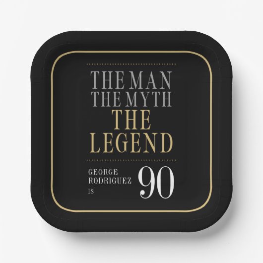 伝説の男 90歳の誕生日 ペーパープレート (正面)