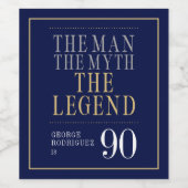 伝説の男 90歳の誕生日 ワインラベル (シングルラベル)