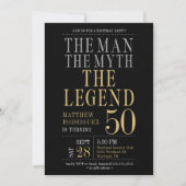 伝説の男The Myth Legend写真50誕生日 招待状 (正面)
