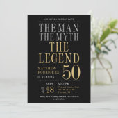 伝説の男The Myth Legend写真50誕生日 招待状 (スタンド正面)
