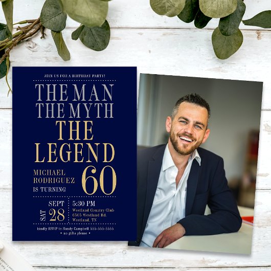 伝説の男The Myth Photo 60誕生日 招待状