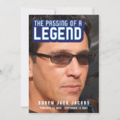 伝説の葬儀の写真の青の記念碑の通過 案内状 (正面)