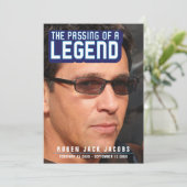 伝説の葬儀の写真の青の記念碑の通過 案内状 (スタンド正面)