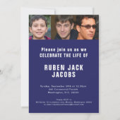 伝説の葬儀の写真の青の記念碑の通過 案内状 (裏面)