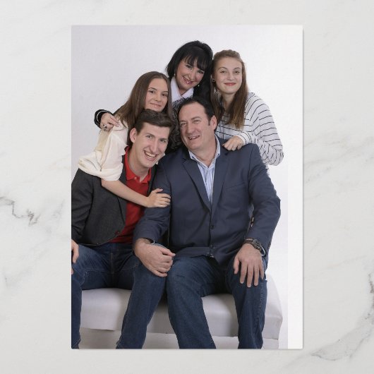 伝説の葬儀の写真の青の記念碑の通過 箔招待状 (裏面)