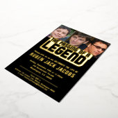 伝説の葬儀の通過ブラック金ゴールドメモリアル 箔招待状 (回転した状態)