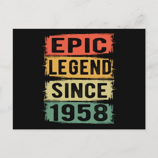 伝説の誕生日 1958 エピックレジェンド 67歳の誕生日 ポストカード (正面)