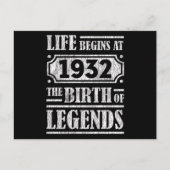 伝説の誕生 1932年 93歳 90歳の誕生日 ポストカード (正面)