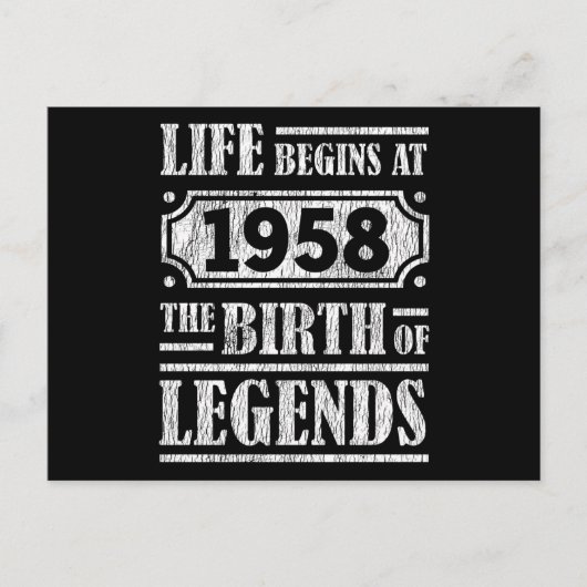 伝説の誕生 1958年 67歳の誕生日 ポストカード (正面)