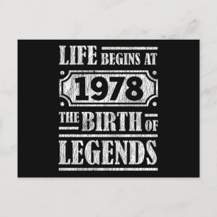 伝説の誕生 1978年 47歳誕生日おめでとう ポストカード