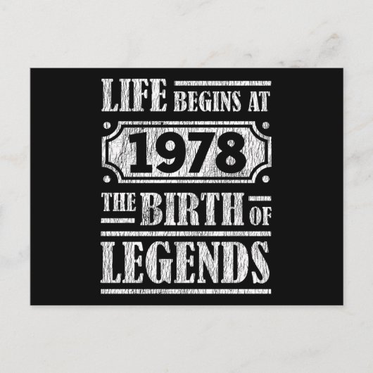 伝説の誕生 1978年 47歳誕生日おめでとう ポストカード (正面)