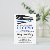 伝説の警察の細い青い線の退職 インビテーションポストカード (スタンド正面)