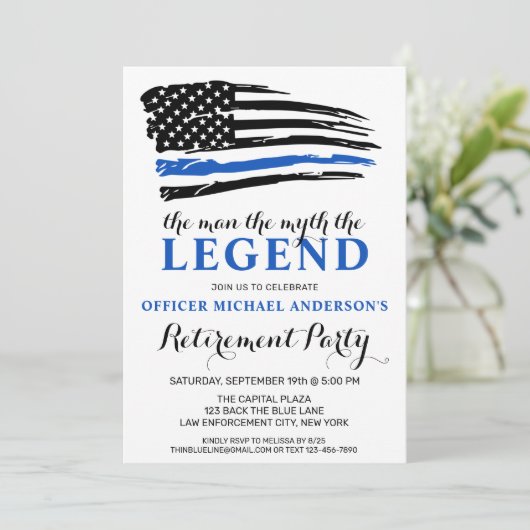 伝説の警察の細い青い線の退職 招待状 (スタンド正面)