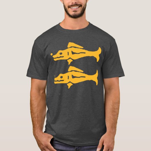 伝説の隠れた神殿の青いバラクーダがおかしい Tシャツ (正面)