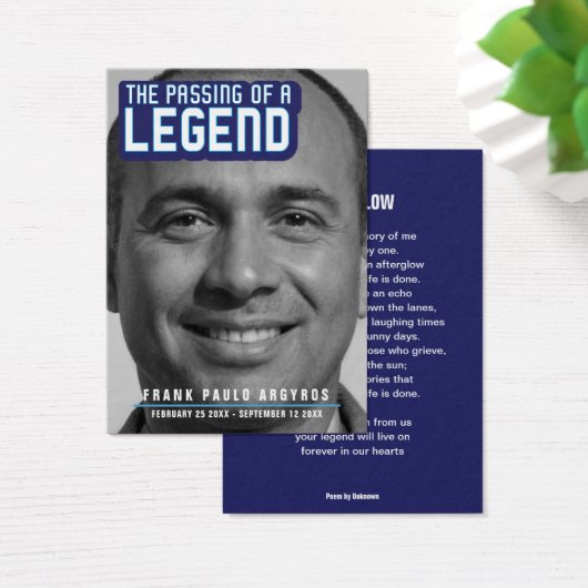 伝説の青い詩のモダンカードの葬儀 (デスク)