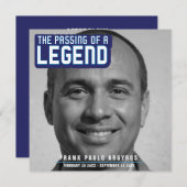 伝説の青い詩のモダンカードの葬儀 サンキューカード (正面/裏面)