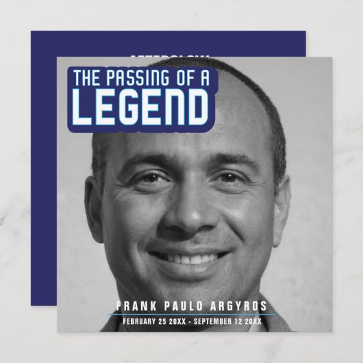 伝説の青い詩のモダンカードの葬儀 サンキューカード (正面/裏面)