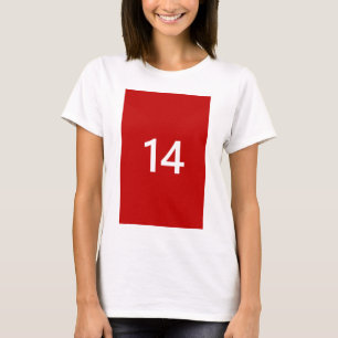 伝説の14番イン赤と白 Tシャツ