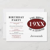 伝説の50歳の誕生日パーティー誕生のレトロ 招待状 (正面)