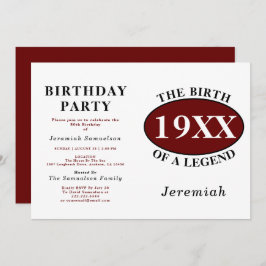 伝説の50歳の誕生日パーティー誕生のレトロ 招待状