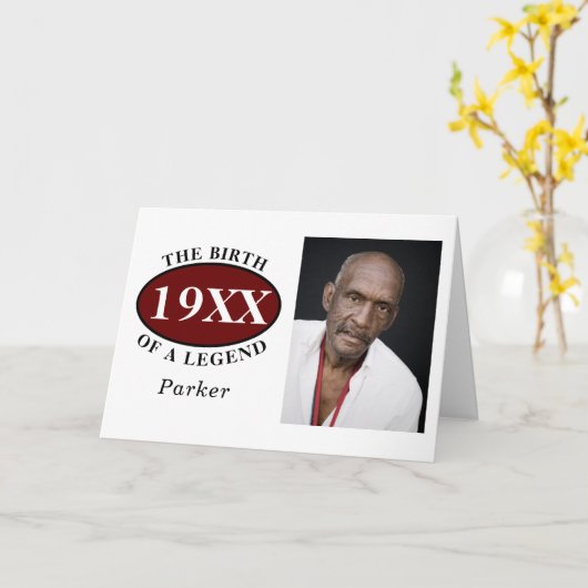 伝説の50誕生日写真テンプレート誕生 カード (黄色い花)