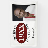 伝説の50誕生日写真テンプレート誕生 横断幕 (縦)