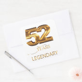 伝説の52周年ステッカー スクエアシール (封筒)