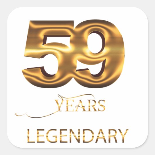 伝説の59年ステッカー スクエアシール (正面)