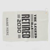 伝説は世を去っ退職したたパーソナライズされた ゴルフタオル (横)