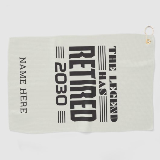 伝説は世を去っ退職したたパーソナライズされた ゴルフタオル (横)