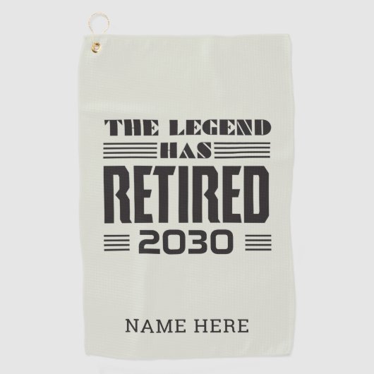 伝説は世を去っ退職したたパーソナライズされた ゴルフタオル (正面)