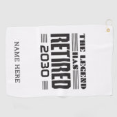 伝説は世を去っ退職したたパーソナライズされた ゴルフタオル (横)