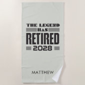 伝説は世を去っ退職したたパーソナライズされた ビーチタオル (正面)