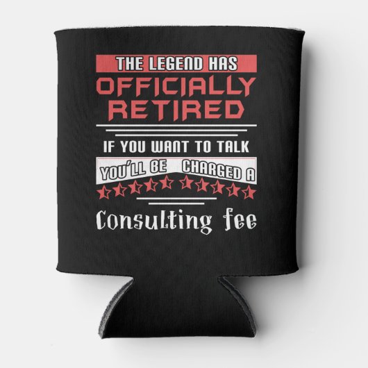 伝説は公式に引退し退職したていおもしろいる 缶クーラー (正面)