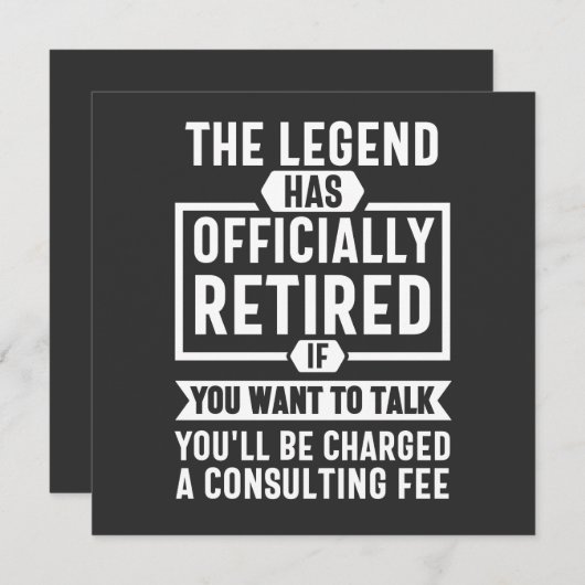 伝説は正式に引退した 招待状 (正面/裏面)