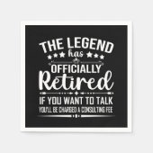 伝説は正式に引退退職したを果たした スタンダードカクテルナプキン (正面)