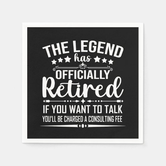 伝説は正式に引退退職したを果たした スタンダードカクテルナプキン (正面)