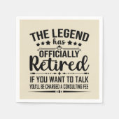 伝説は正式に引退退職したを果たした スタンダードカクテルナプキン (正面)