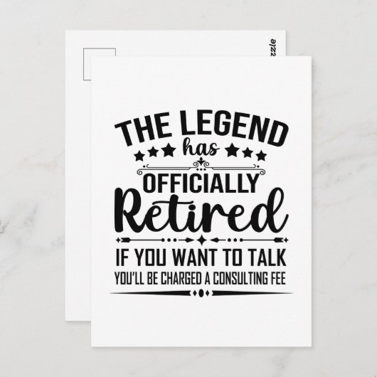 伝説は正式に引退退職したを果たした ポストカード (正面/裏面)
