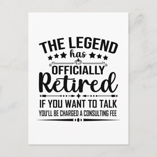 伝説は正式に引退退職したを果たした ポストカード (正面)